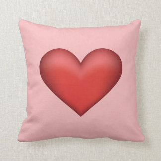Red Heart Illustration On Blush Pink Background Throw Pillow