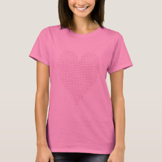 Red Heart in pointillism on tee shirt