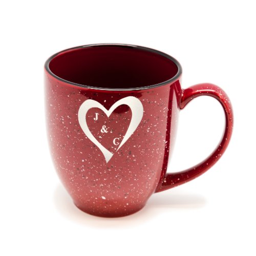 Red Heart Initials Santa Fe Bistro Mug