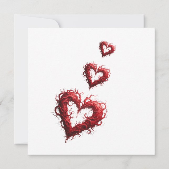 Red Heart  Invitation (Back)