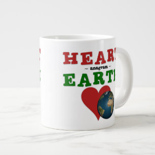 Red Heart is anagram for Green Earth Giant Coffee Mug