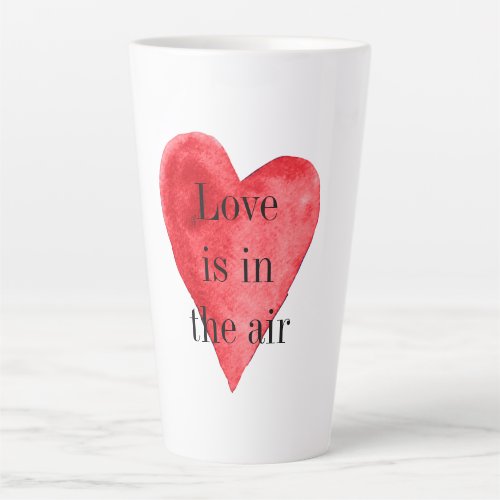 Red Heart Latte Mug