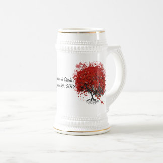 Red Heart Leaf Tree Beer Stein