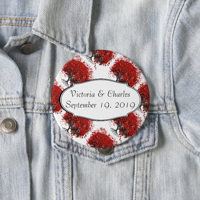 Red Heart Leaf Tree Button (In Situ)