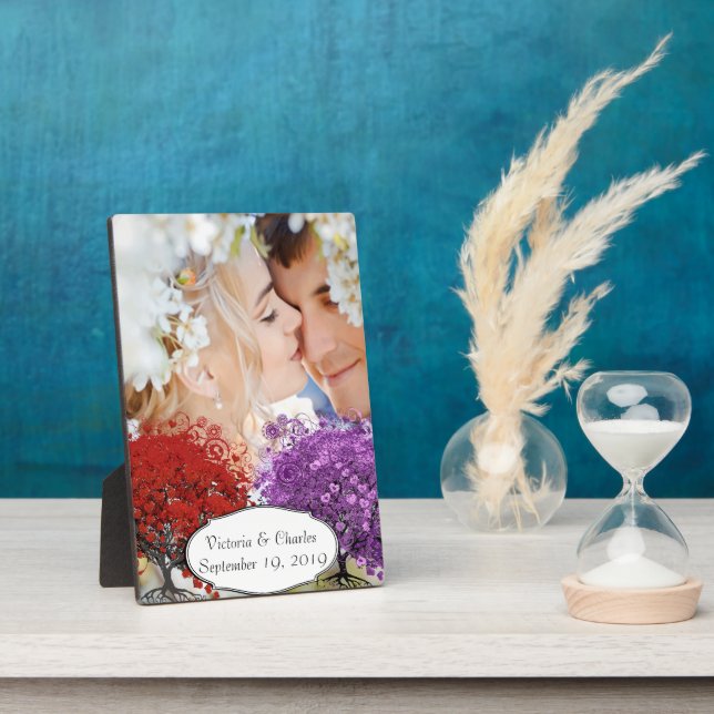 Red Heart Leaf Tree Plaque (Side)