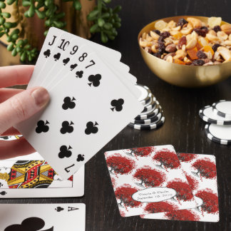 Red Heart Leaf Tree Poker Cards
