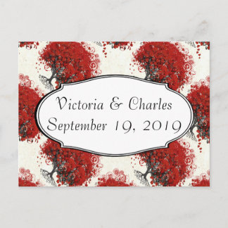 Red Heart Leaf Tree Postcard