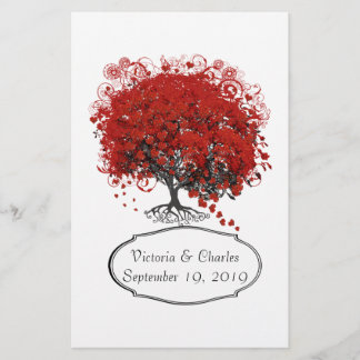 Red Heart Leaf Tree Stationery