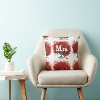 Red Heart Leaf Tree Throw Pillow