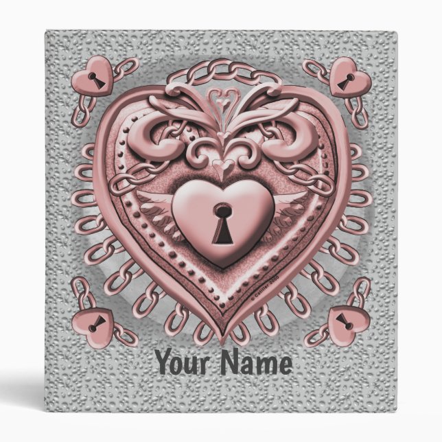 Red Heart Lock custom binders (Front)