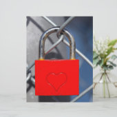 Red heart lock on fence (Standing Front)
