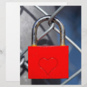 Red heart lock on fence (Front/Back)