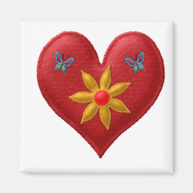 RED HEART Locker Magnets, Refrigerator Magnet (Front)