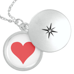 Red heart locket necklace