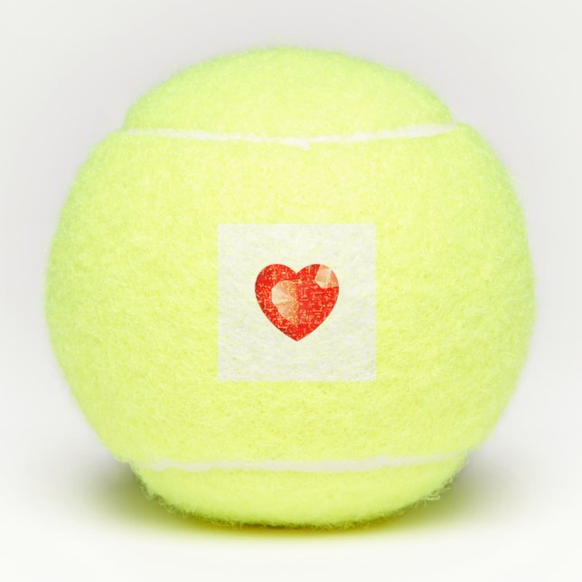 Red Heart Logo Style Passion Penn Championship Tennis Balls (Front)
