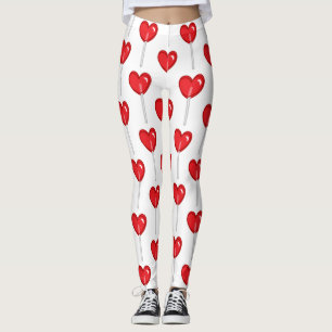 red heart lollipop leggings