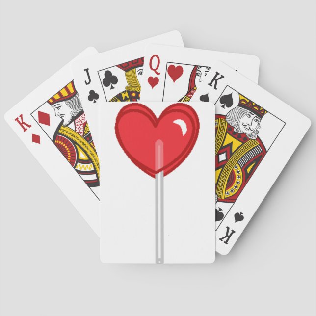 red heart lollipop poker cards (Back)