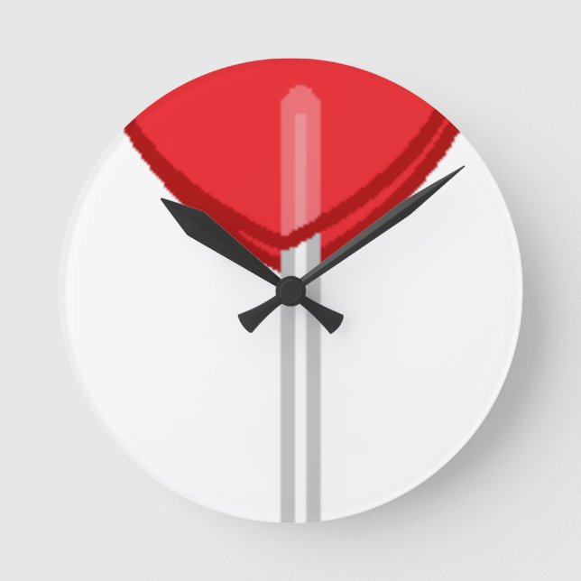 red heart lollipop round clock (Front)