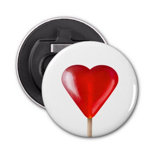 Red heart lollipop sweet romantic gift bottle opener