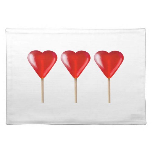 Red heart lollipop sweet romantic gift cloth placemat