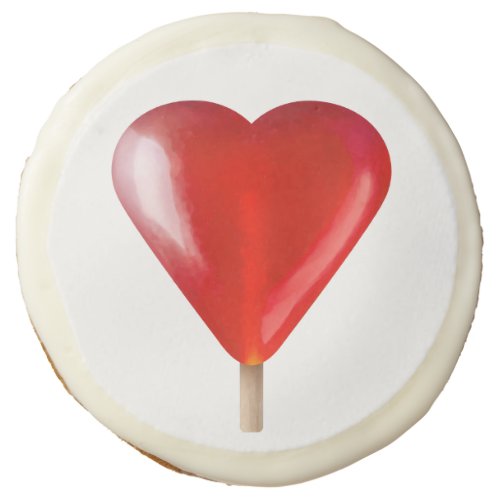 Red heart lollipop sweet romantic gift sugar cookie