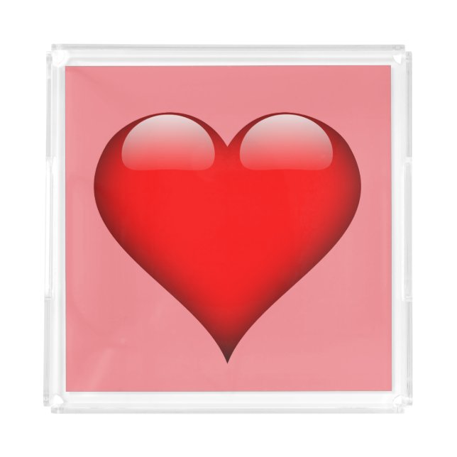 Red Heart Love Acrylic Tray (Front)