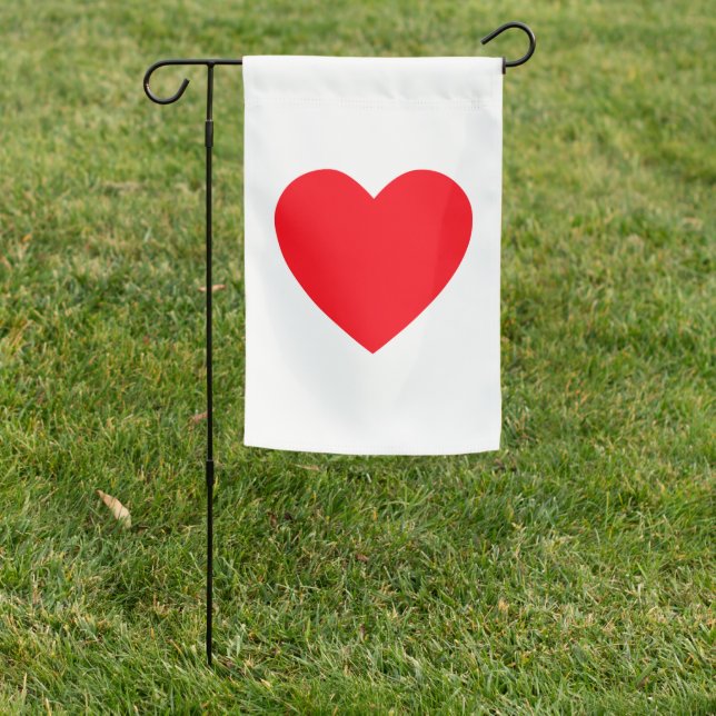 Red Heart Love Appreciation Garden Flag (In SItu)