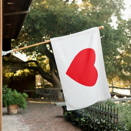 Red Heart Love Appreciation House Flag