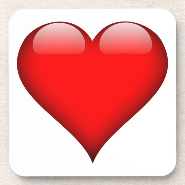 Red Heart Love Beverage Coaster (Front)