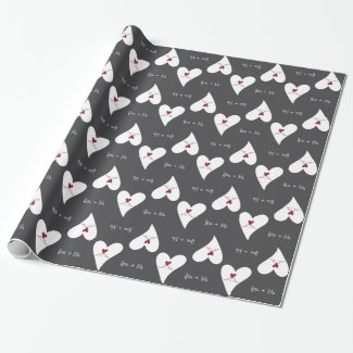 Red Heart Love Bird Pattern Rustic Modern Custom Wrapping Paper
