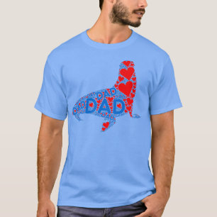 Red Heart Love Blue Dad Cute Seal Daddy Father's T-Shirt