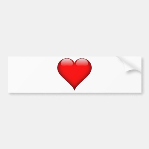 Red Heart Love Bumper Sticker