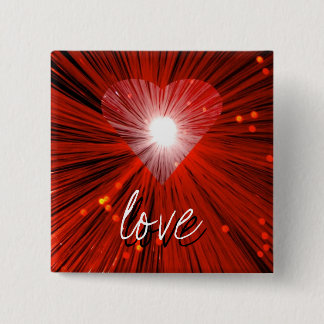 Red Heart 'love'  button badge