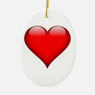Red Heart Love Ceramic Ornament