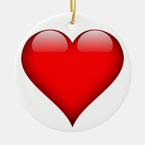 Red Heart Love Ceramic Ornament