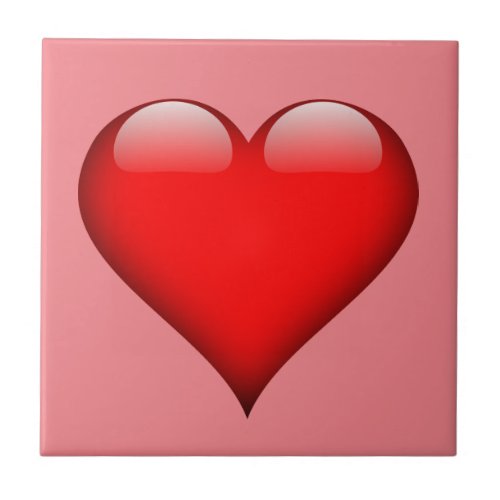 Red Heart Love Ceramic Tile