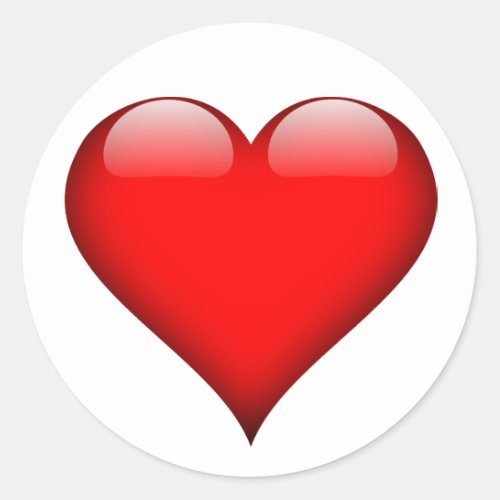 Red Heart Love Classic Round Sticker