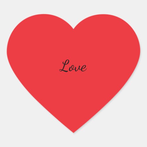 Red Heart Love Cursive Sticker