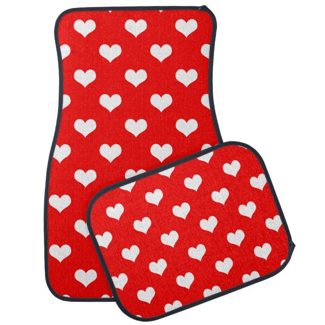 Red Heart Love Design  Car Floor Mat (Set)