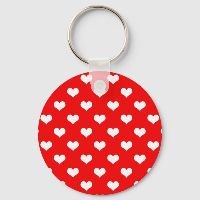 Red Heart Love Design  Keychain (Front)