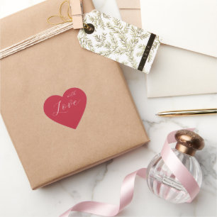 Red Heart Love Favor Envelope Seal Sticker