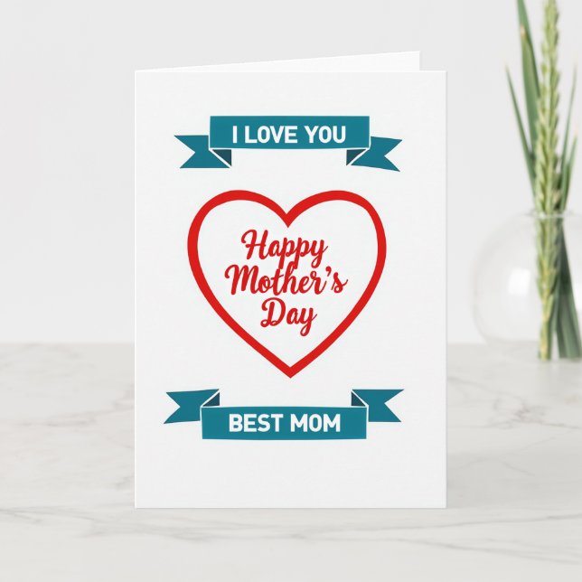 Red Heart Love Greeting Card (Front)