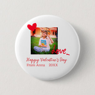 Red heart love happy valentine's day add photo nam button