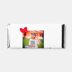 Red heart love happy valentine's day add photo nam hershey bar favors