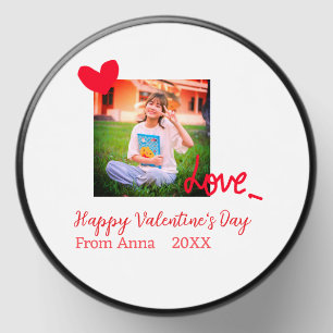 Red heart love happy valentine's day add photo nam mini candle favors
