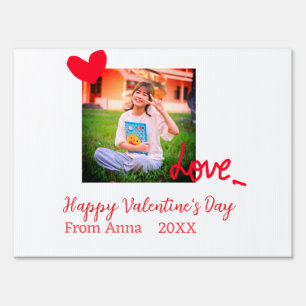 Red heart love happy valentine's day add photo nam sign