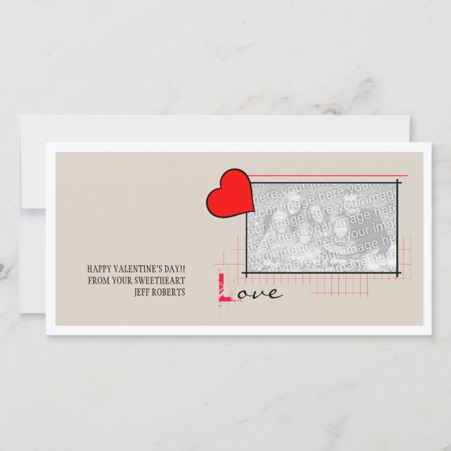Red Heart Love Holiday Card (Front)