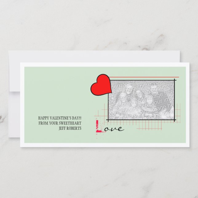 Red Heart Love Holiday Card (Front)