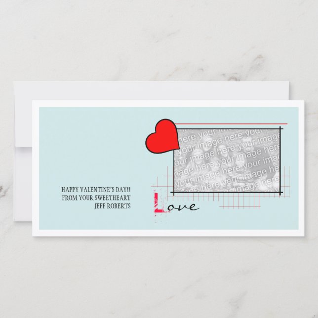 Red Heart Love Holiday Card (Front)