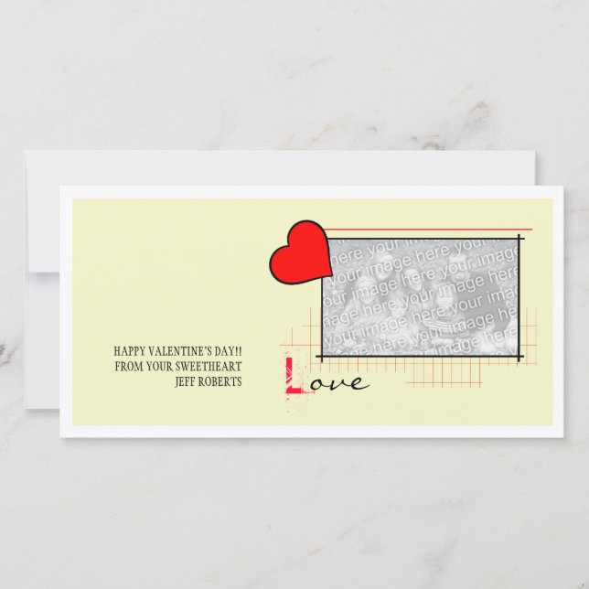 Red Heart Love Holiday Card (Front)